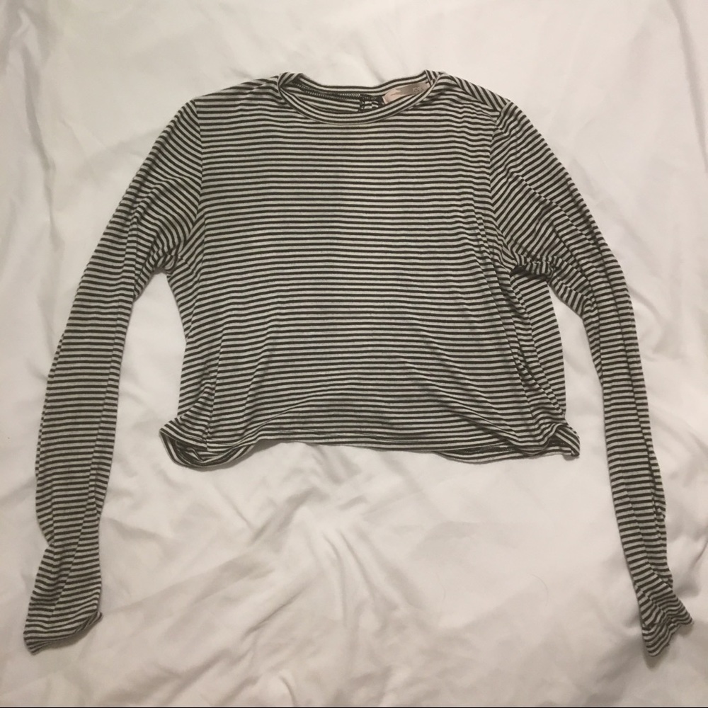 Striped open back crop top
